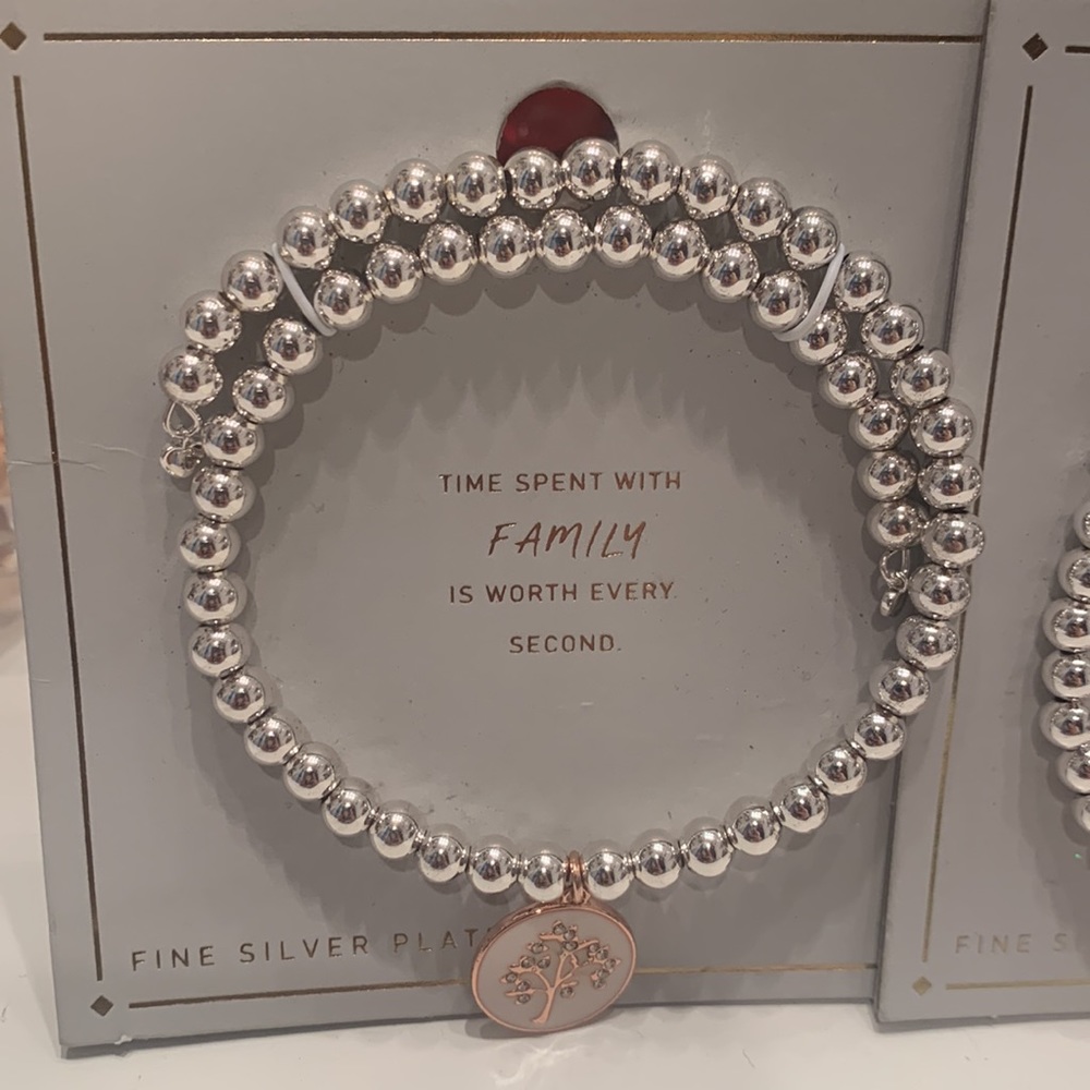 Bracelet 4pc (Family) fine sliver plated